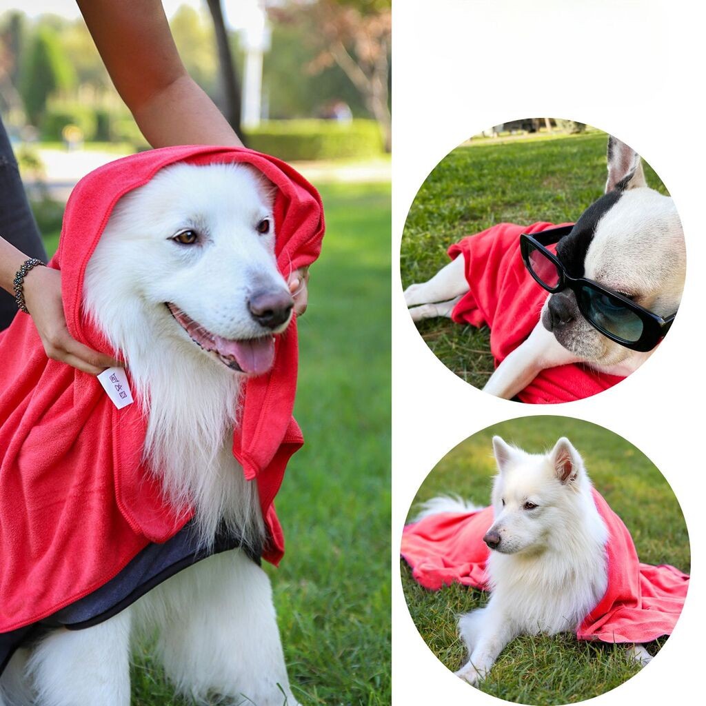 Paws & Whiskers Peškir za pse Mictow 80, 80 x 120 cm, Crveni