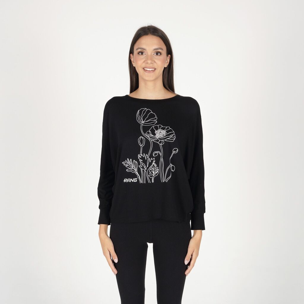 Rang Ženska majica dugih rukava Rae, Crna