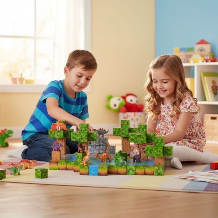 Eco Toys Set magnetnih kocki za decu, 142 dela