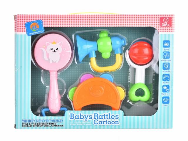 SPINO Set zvečki za bebe, 4 komada