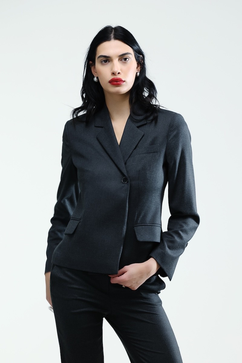 LAPPA woman GIGI Ženski kratki strukirani blejzer, Tamnosivi