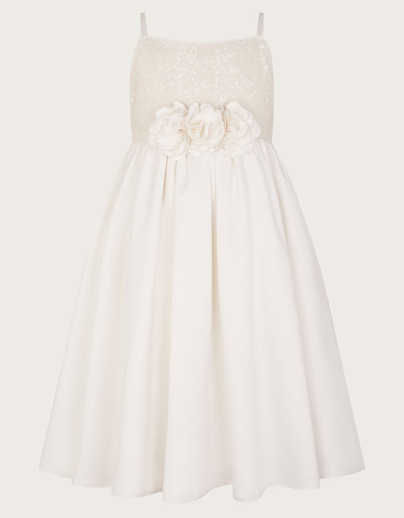 Monsoon Haljina za devojčice Orelia Satin Dress, Slonovača