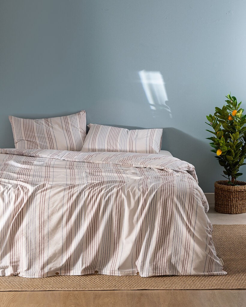 Madame Coco Set posteljine Evonna, 200x220cm, Plavo - bordo