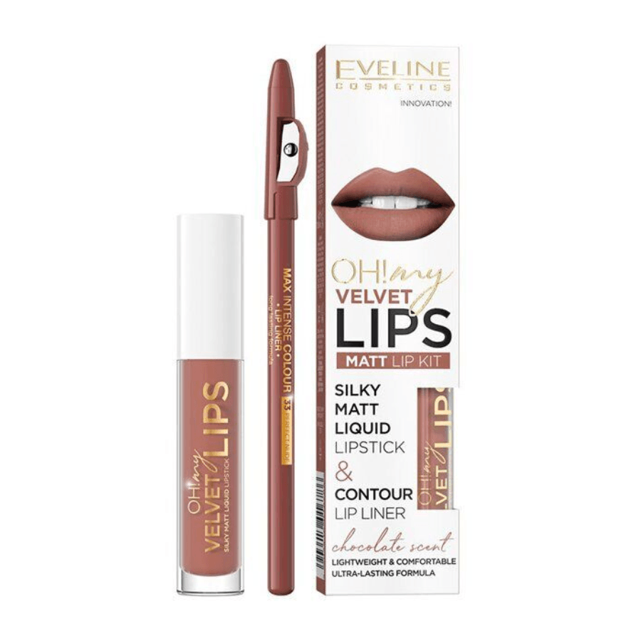 Eveline Tečni mat ruž i olovka za usne Oh! my Lips 12 Praline Eclair