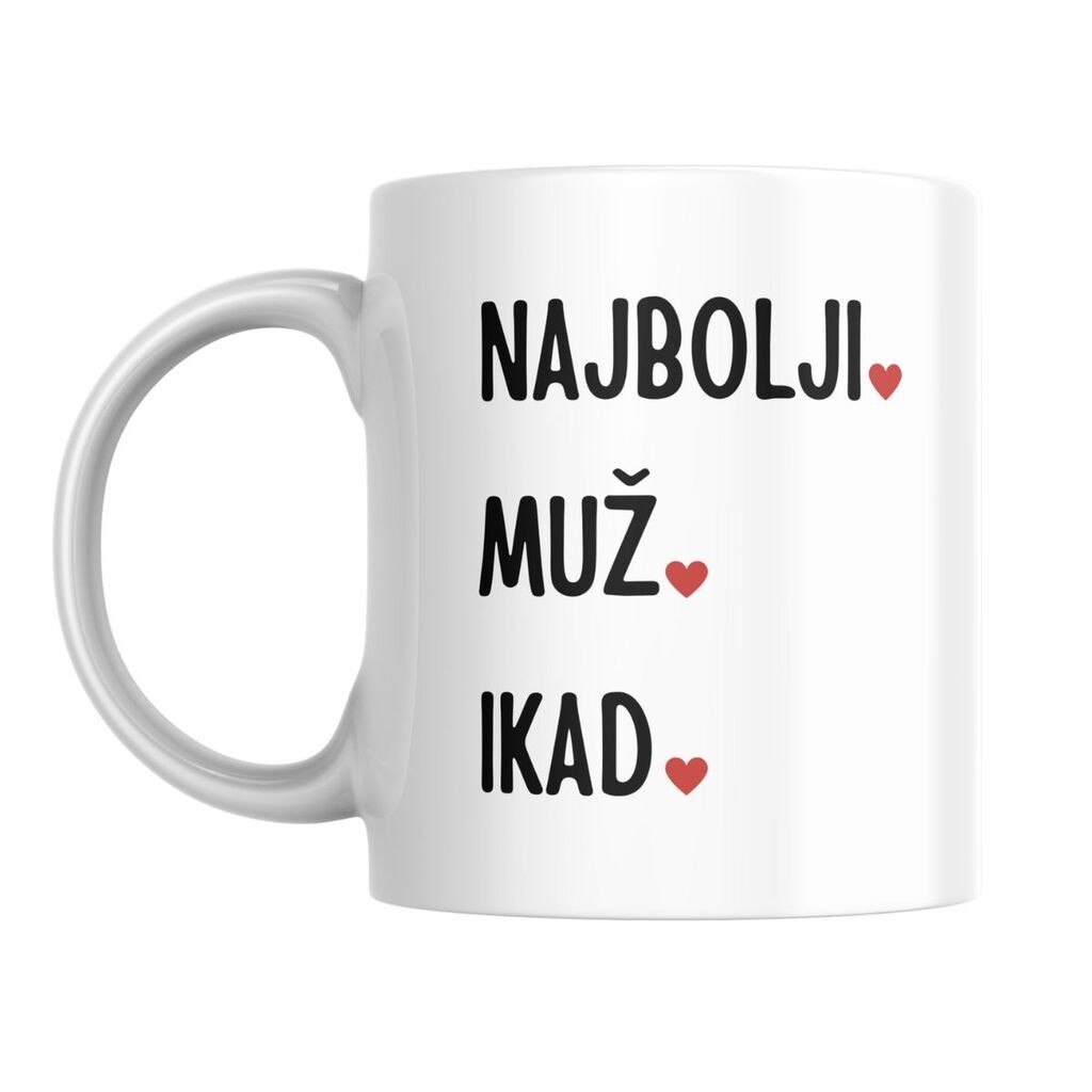 Šolja Najbolji muž na svetu, 330 ml, Bela