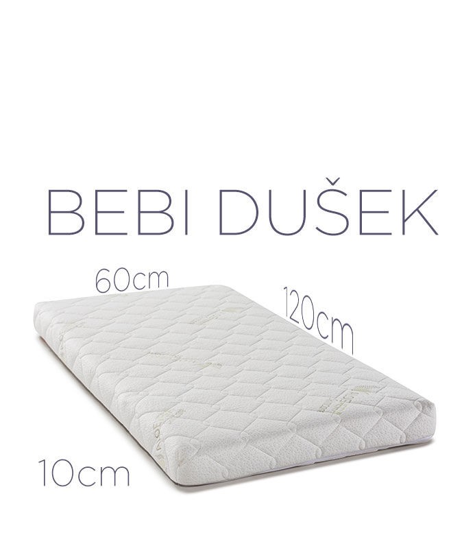 Latex Bebi dušek 120x60x10 cm, Beli