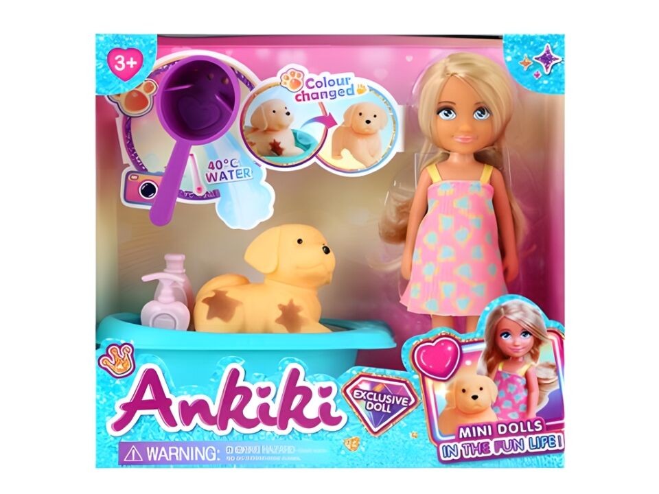 Lutka Ankiki sa setom za kupanje kućnog ljubimca