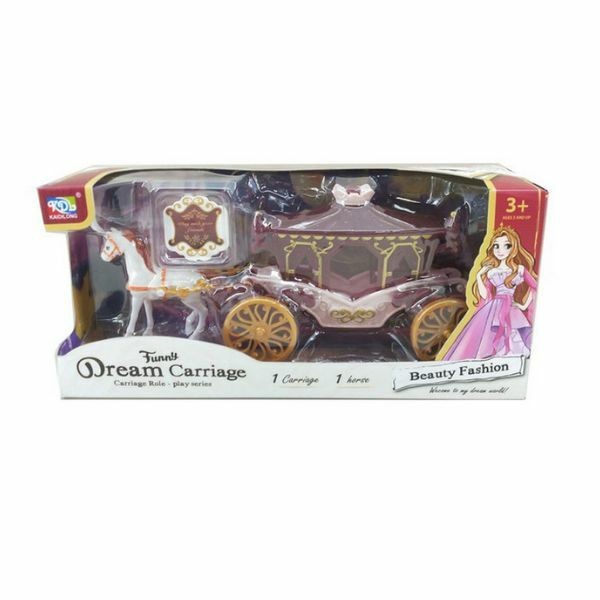 Igračka Konj i kočija, Braon-bela