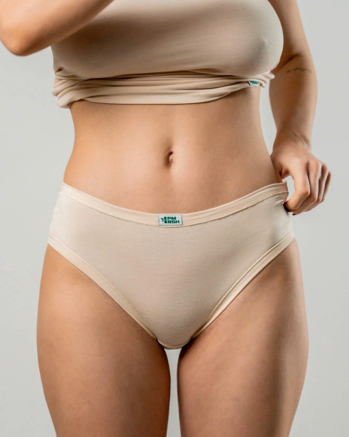 POMIRISHI BAMBOO UNDERWEAR Ženske duboke slip gaćice, Bež