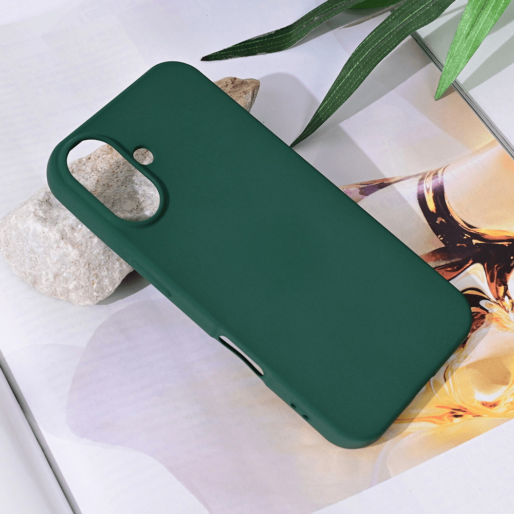 Maska za mobilni telefon iPhone 16 TERACELL SOFT VELVET, Tamnozelena