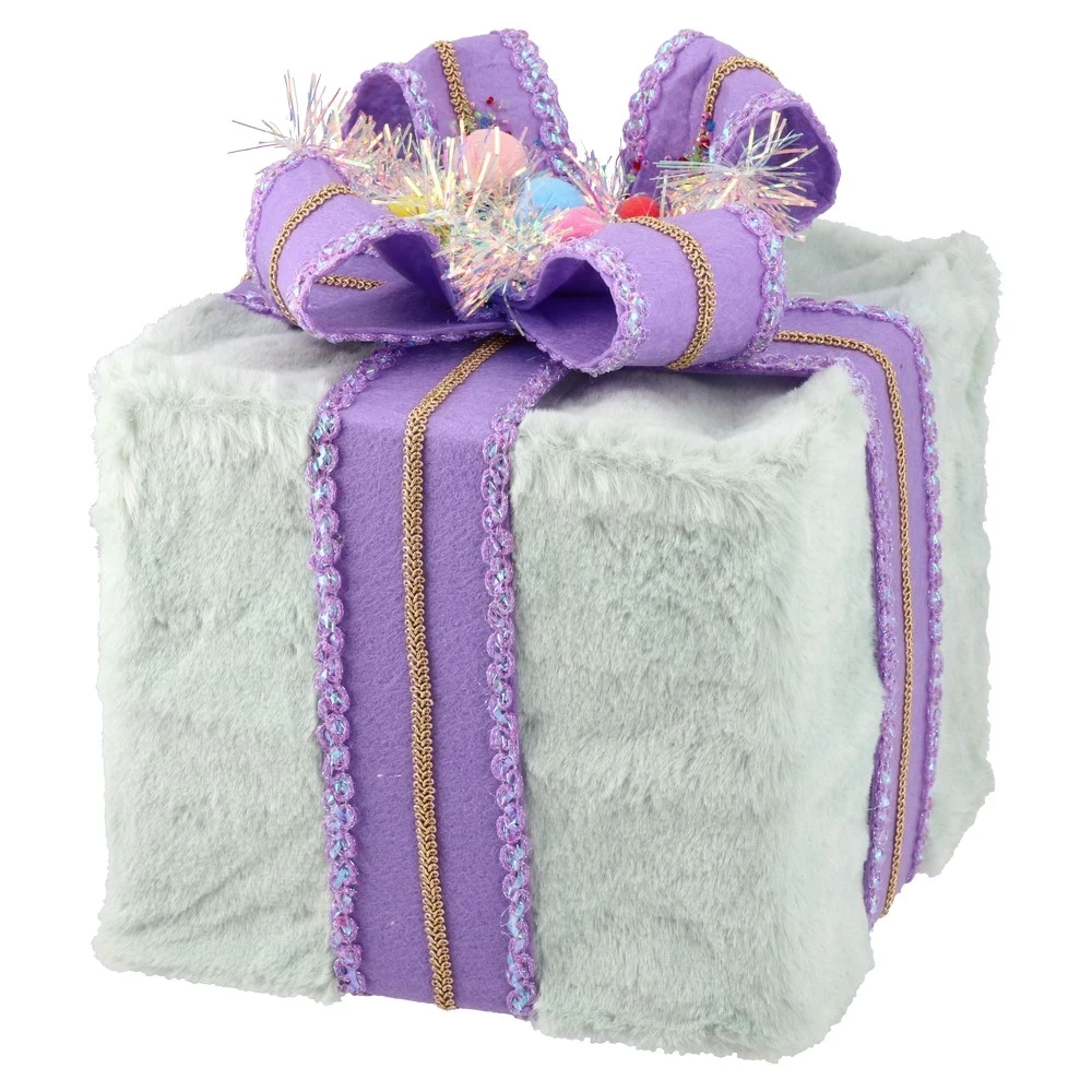 FESTA Novogodišnja dekoracija Ukrasi poklon Glossy, 25x2x15cm, Sivo-ljubičasti