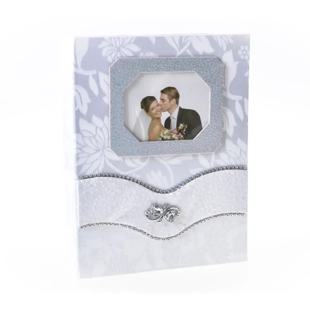 Album za slike Story wedding, Sa cirkonima, 200 fotografija, 13x18cm, Svetlosivi