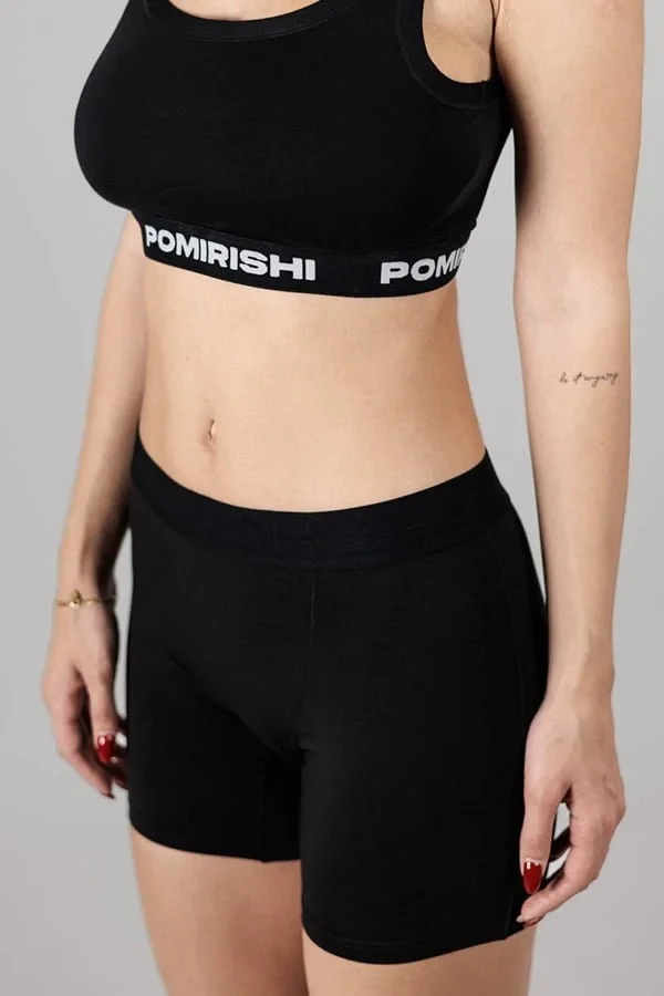 POMIRISHI BAMBOO UNDERWEAR Ženske bokserice, Crne