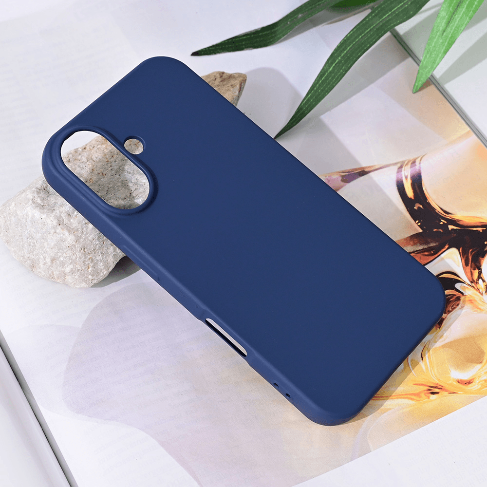 Maska za mobilni telefon iPhone 16 TERACELL SOFT VELVET, Tamnoplava
