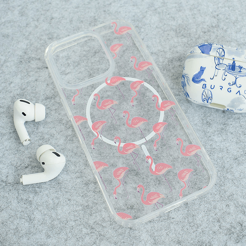 Maskica za iPhone 16 Pro Max Mag Case Nanobit Print Tropical Flamingos