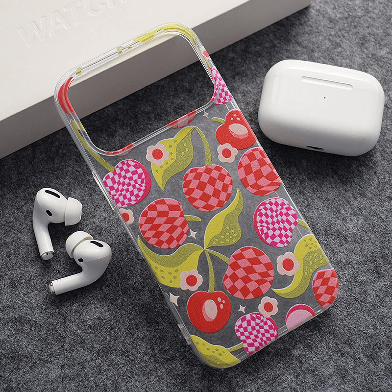 Maskica za iPhone 17 Pro Max Nanobit Print Checkered Cherries