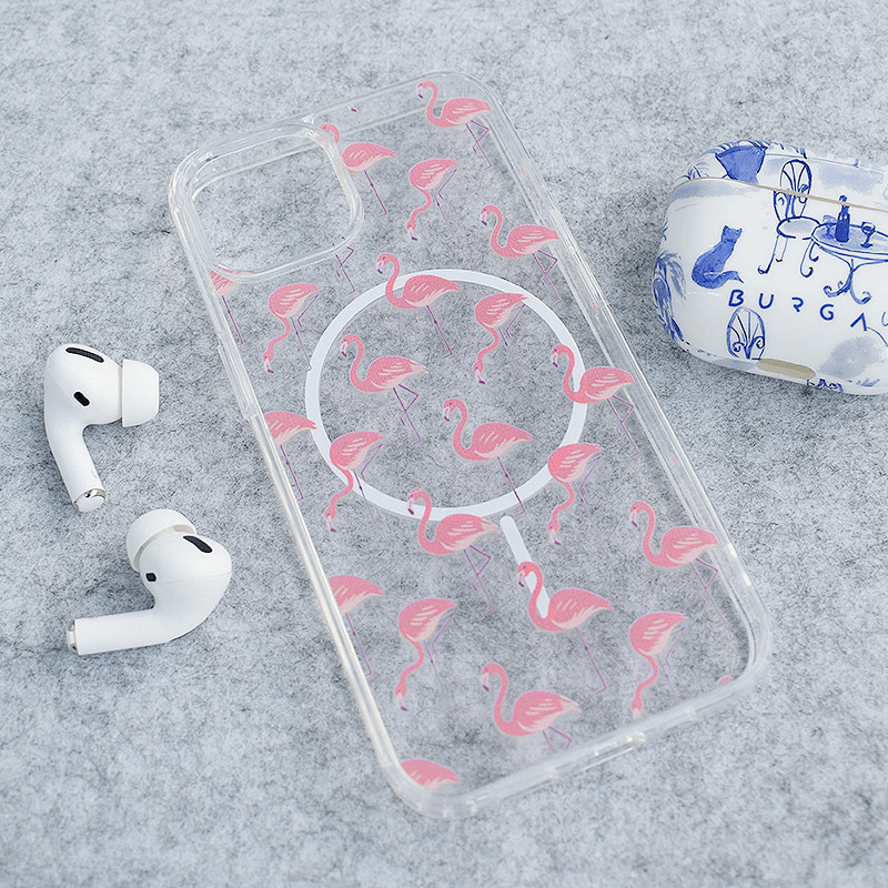 Maskica za iPhone 13 Mag Case Nanobit Print Tropical Flamingos