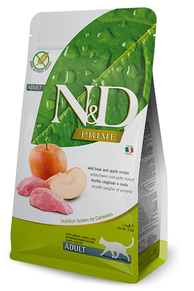 N&D Suva hrana za mačke Prime sa ukusom divlje svinje i jabuke 10kg