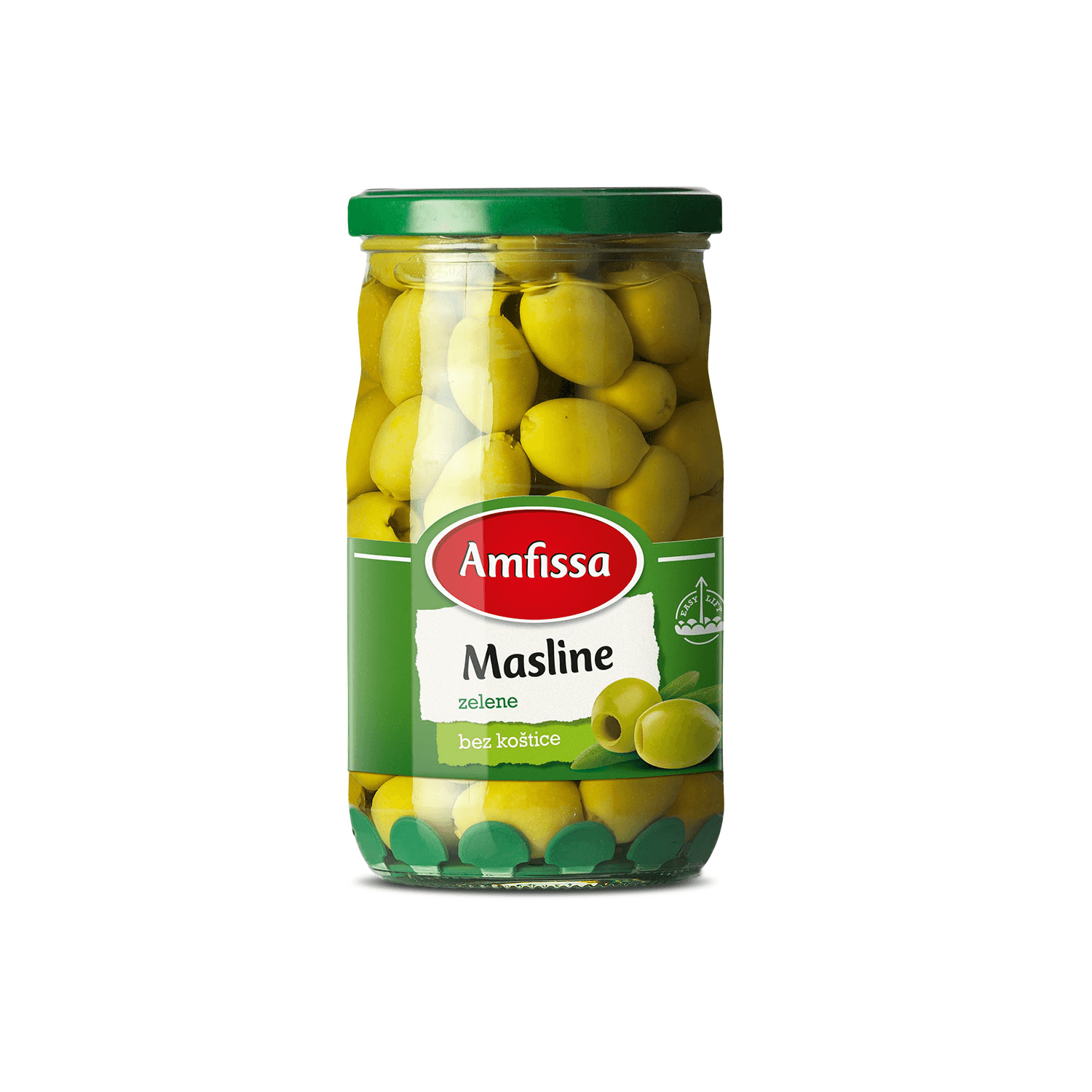 Amfissa Masline bez košpica, 680g, Zelene