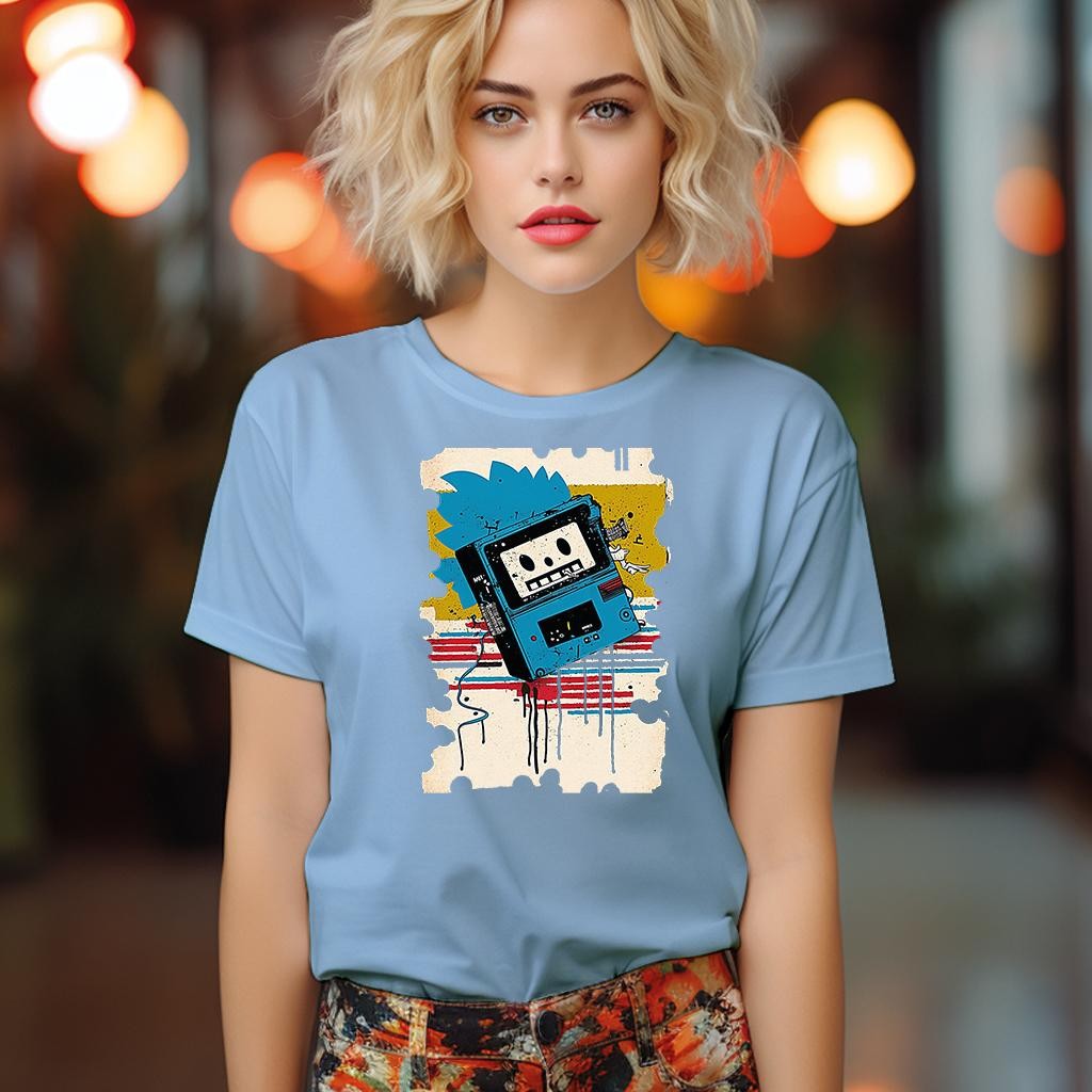 Camiseta Majica sa štampanim printom Cam 807, Ženska, Cijan