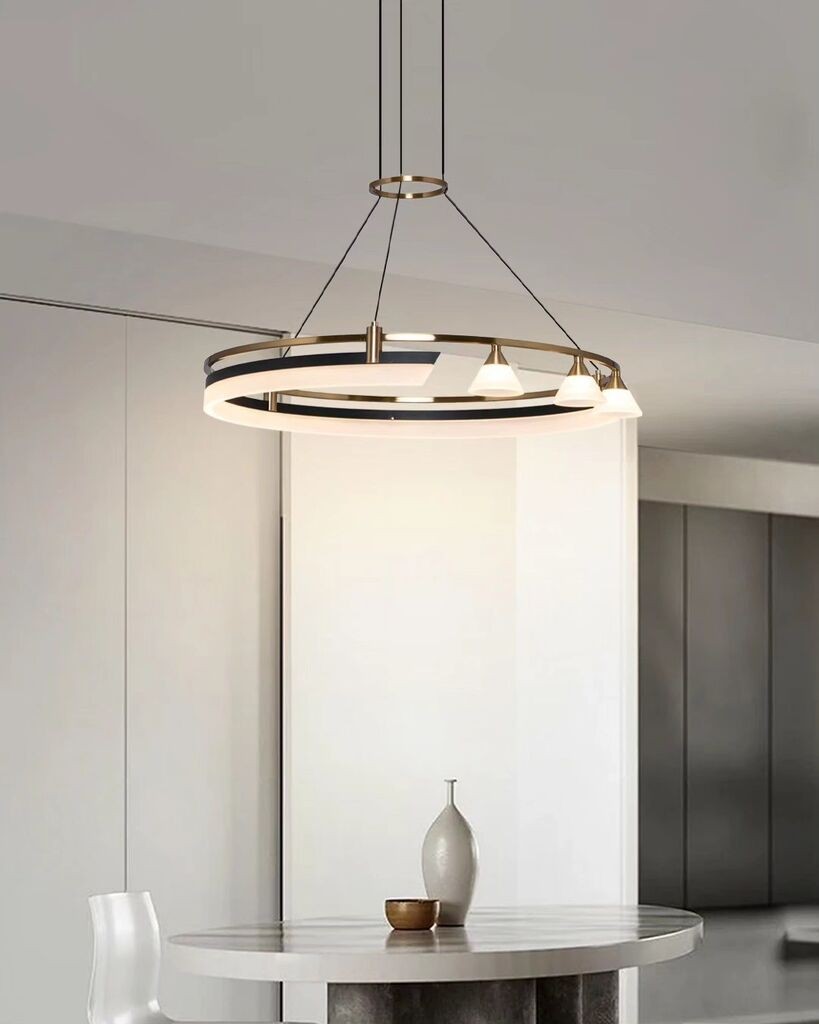 Opviq Luster 5707-1A, 43cm, Height: 120cm, 3000 K, 2400 lm, Zlatno-crne boje