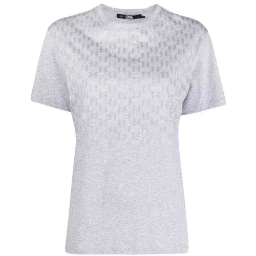 Karl Lagerfeld Ženska majica 225W1702-257, Svetlosiva