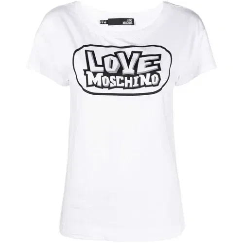 Love Moschino Ženska majica W4F303FM3876-A00, Bela