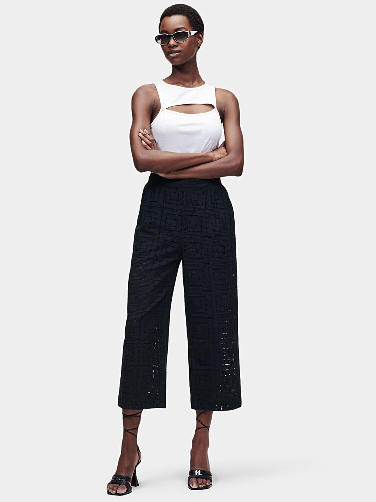 Karl Lagerfeld Ženske pantalone 221W1003-999, Crne