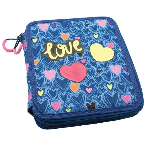 Connect Dvodelna pernica za devojčice Love, Puna, Tamnoplava