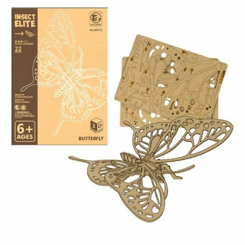 Drvene 3D puzzle Leptir, 22 dela