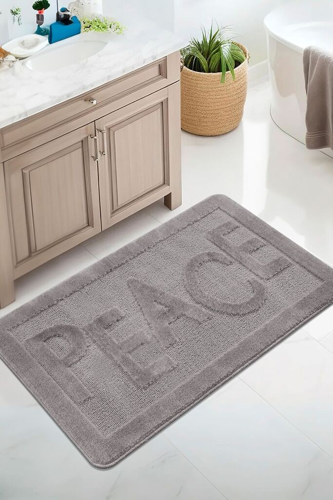 L'essentiel Maison Prostirka za kupatilo Peace, 60x100 cm, Siva