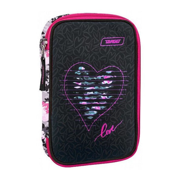Target Puna pernica za devojčice Ripped heart, Crna