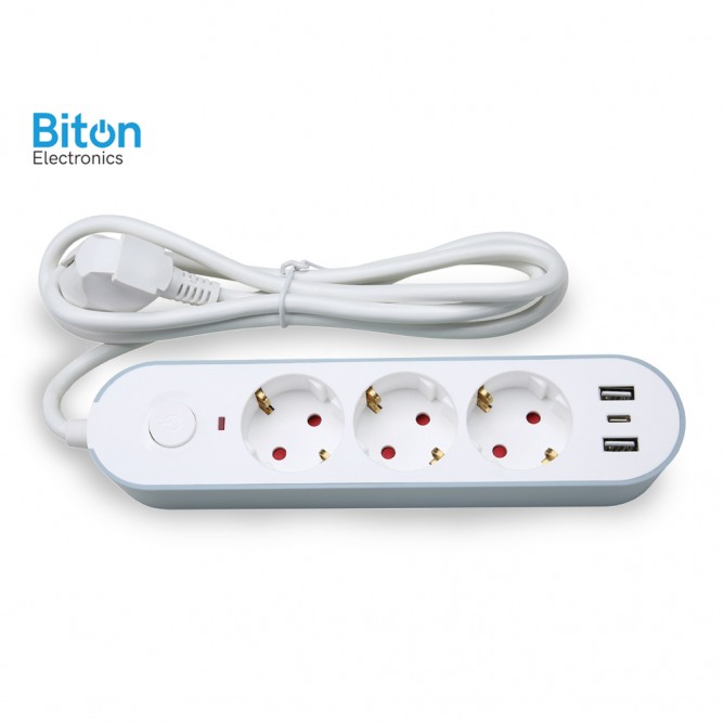 Biton Prenosna priključnica Gs03Ku, 3/3Met, 2 USB, TIPC