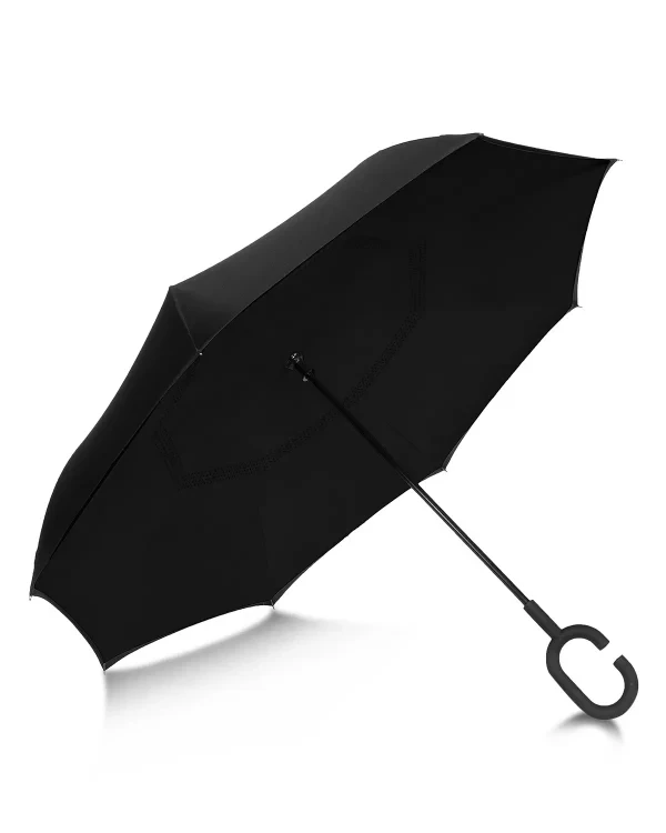 MOUNTAIN WOLF Obrnuti kišobran, Crni
