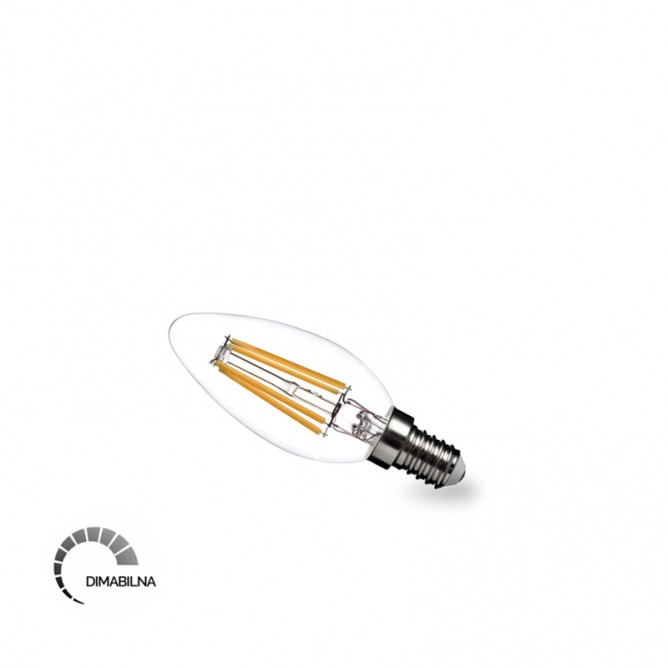 LED Sijalica Filament Dimabilnost, C37, 5.5W, E14, 2700K, 600lm