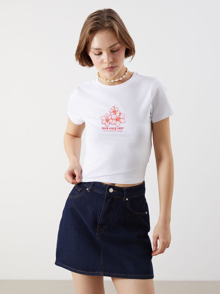 LC Waikiki Ženski majica, S5JK00Z8-Q6K, Bela