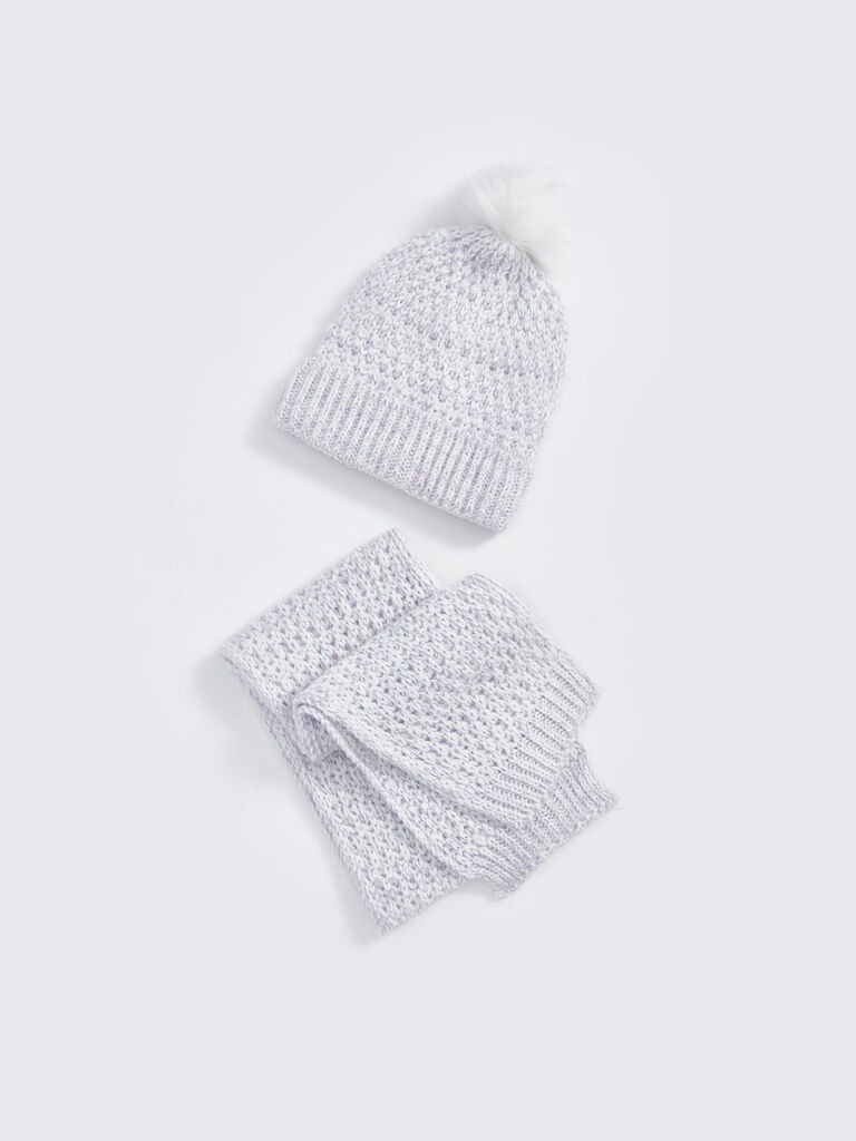 LC Waikiki Komplet šal, kapa i rukavice za devojčice W4CP87Z4-VLG, Lavanda