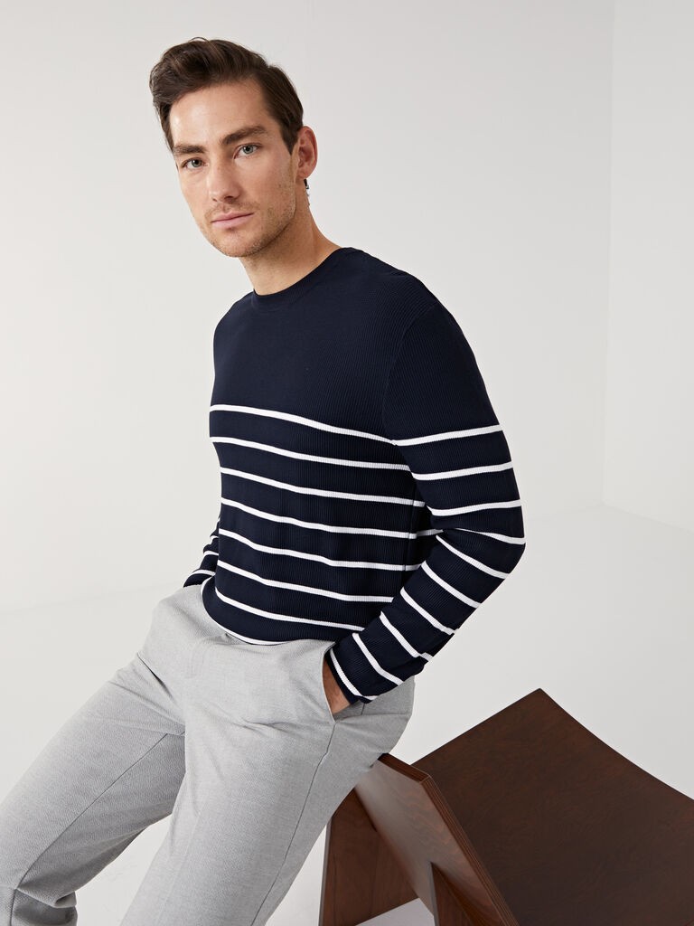 LC Waikiki Muški džemper S54522Z8-RFH, Teget