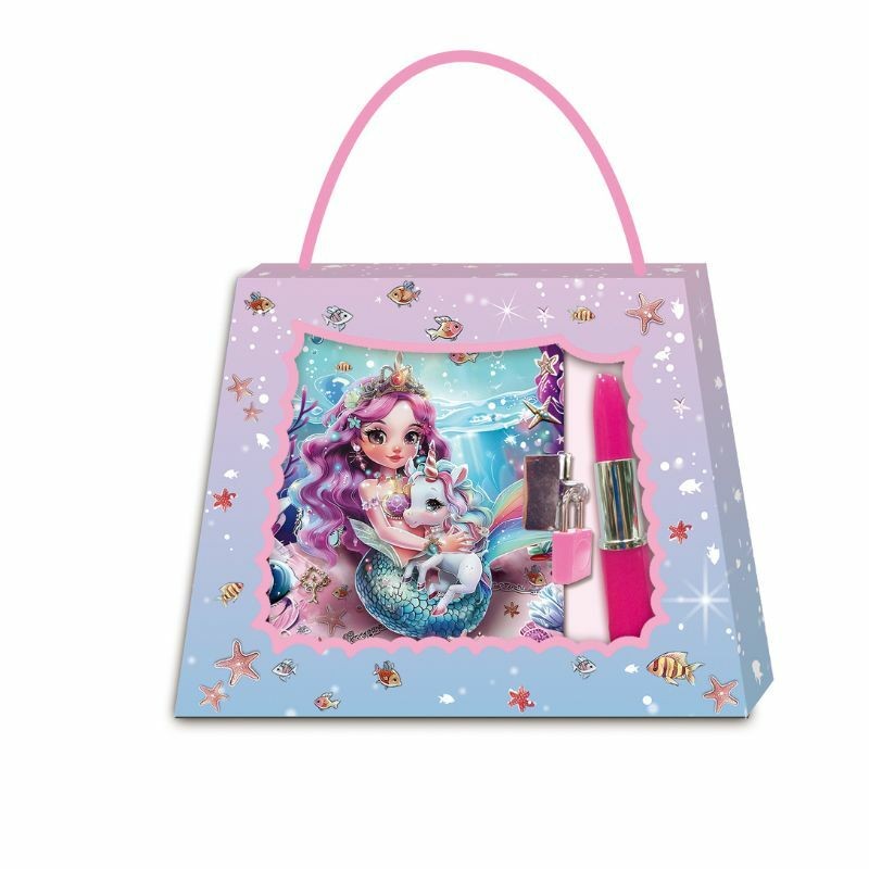 Dečiji dnevnik sa katancem u setu Sirena, 56 listova, Roze