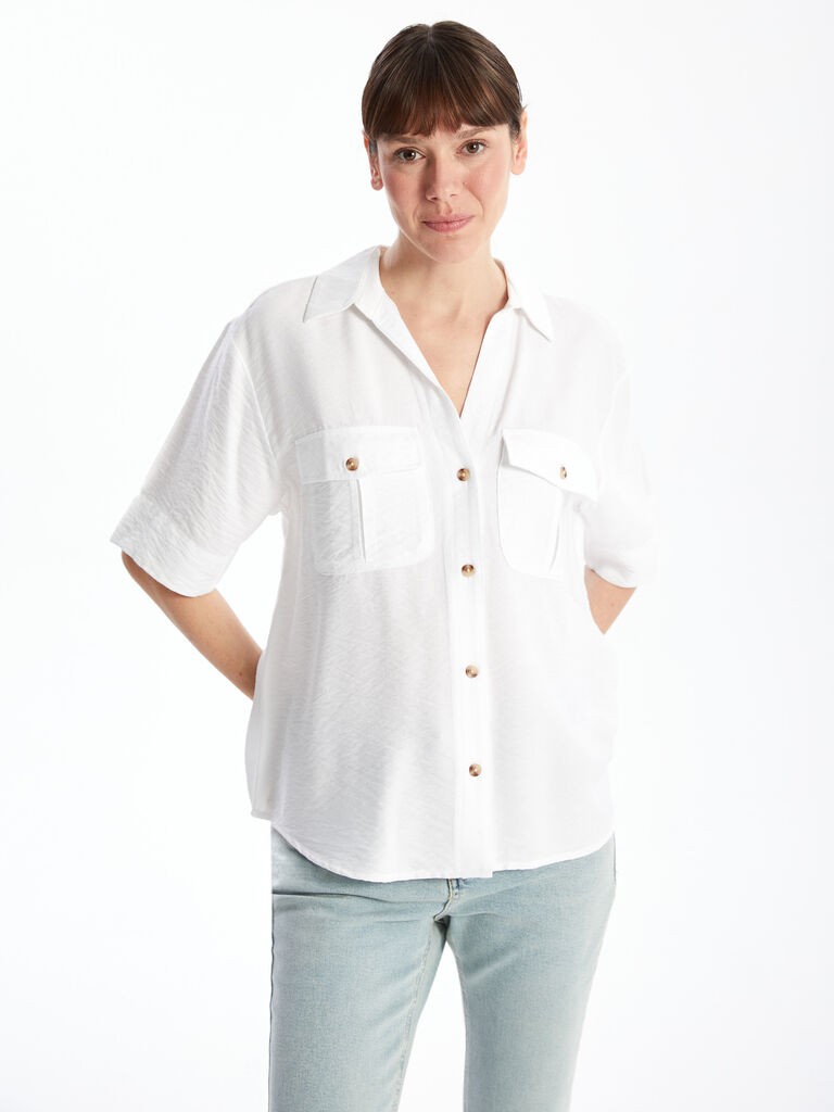 LC Waikiki Ženska košulja S5AG03Z8-EEW, Krem