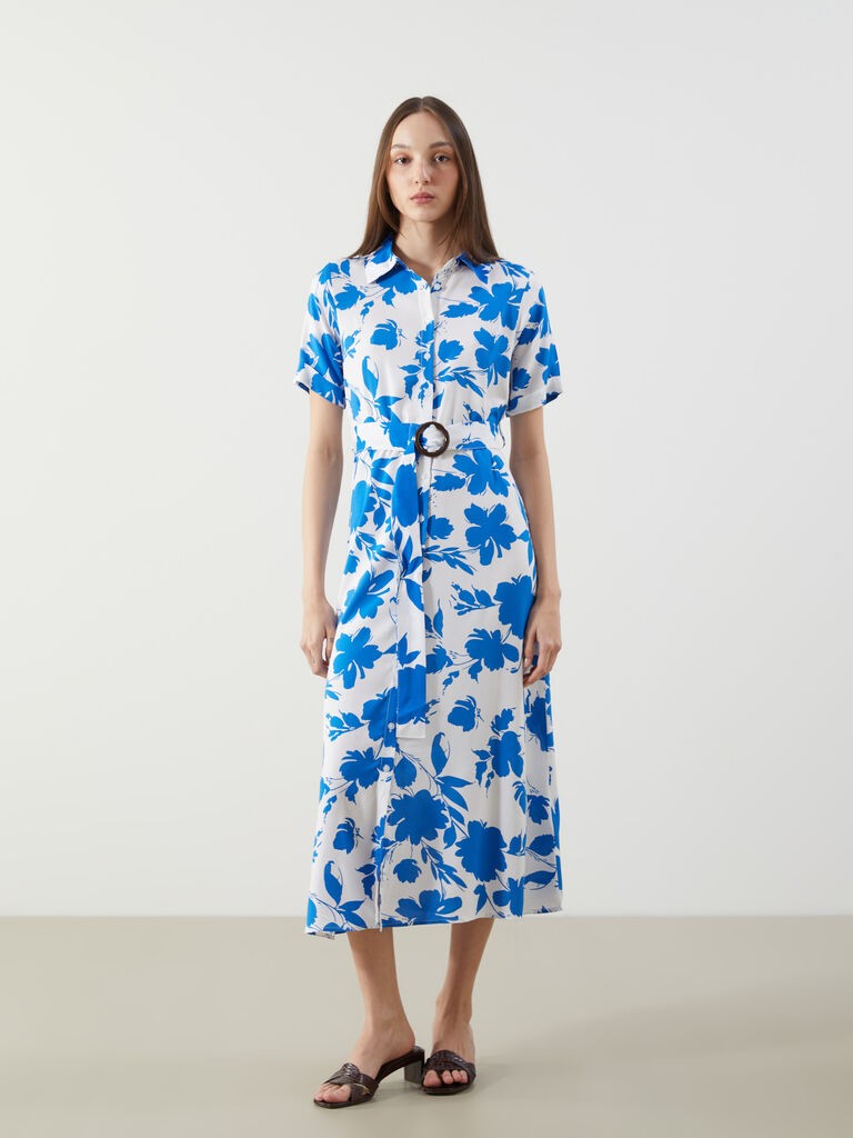 LC Waikiki Ženska haljina S5JO48Z8-LU7, Bela