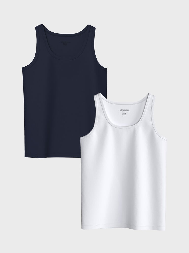 LC Waikiki Set majica za dečake W50150Z4-JC7, 2 komada, Teget-beli