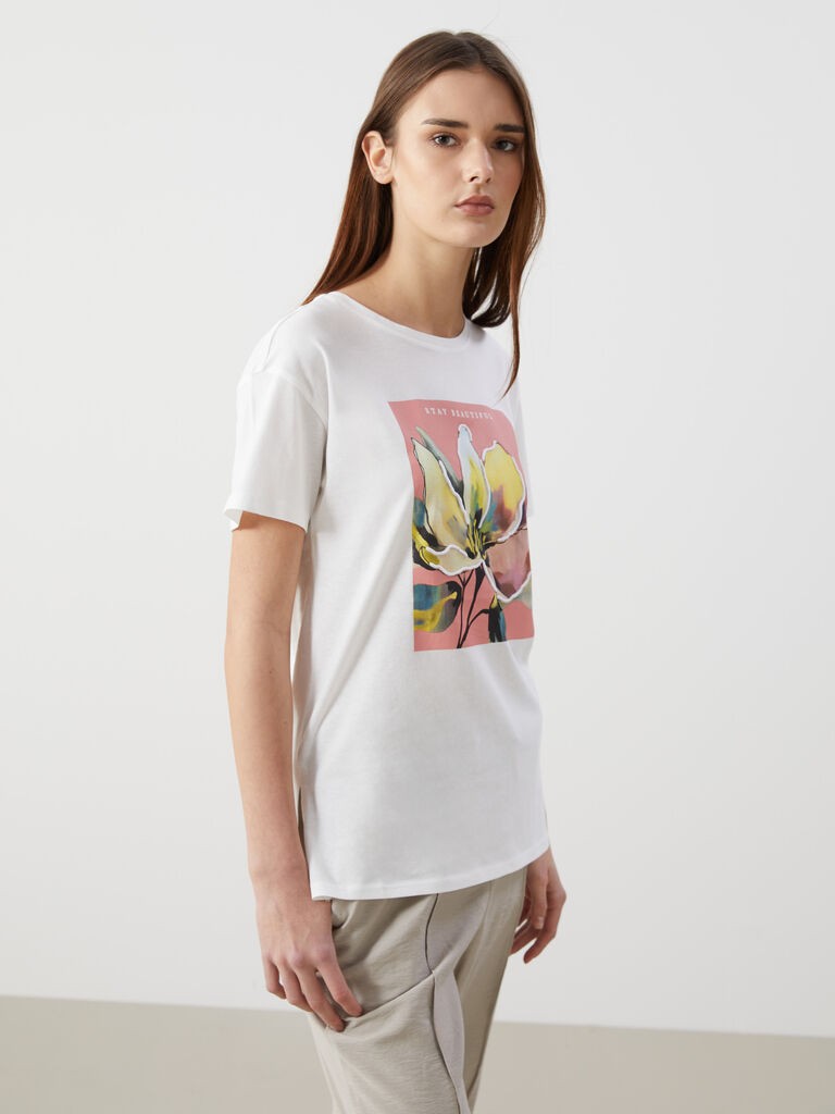 LC Waikiki Ženska majica S5AO55Z8-R9J, Krem