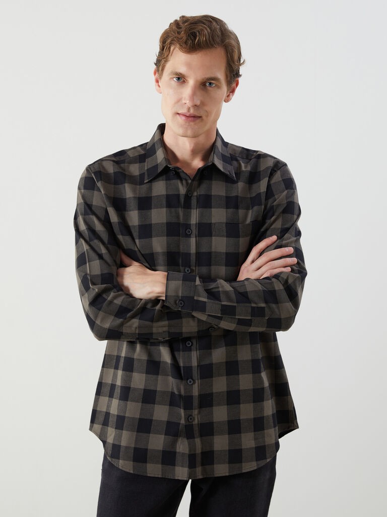 LC Waikiki Muška košulja W56156Z8-LLL, Braon