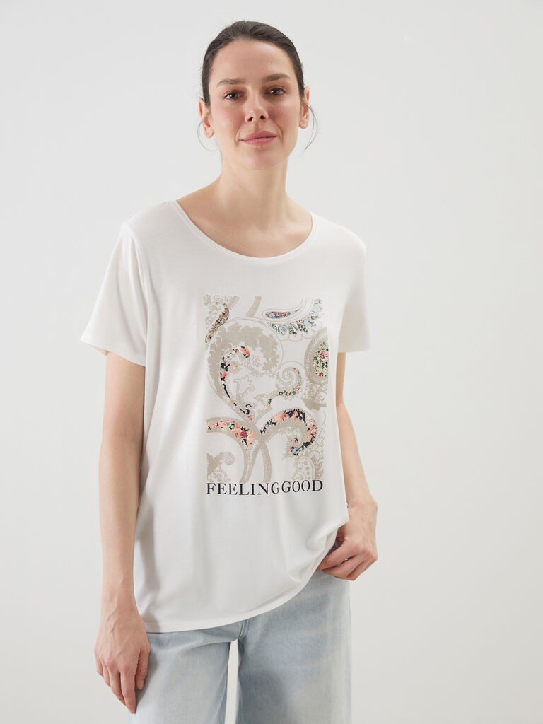 LC Waikiki Ženska majica S5J339Z8-FEW, Krem