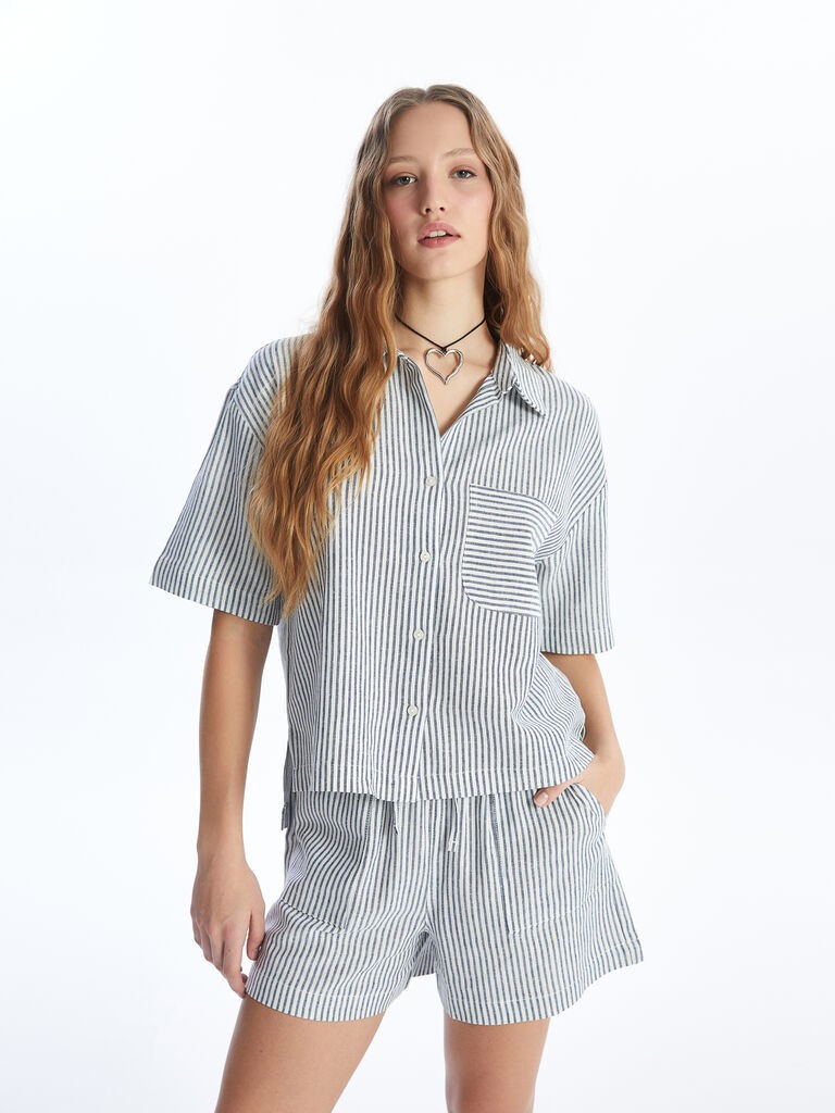 LC Waikiki Ženska košulja S5G203Z8-LGS, Teget