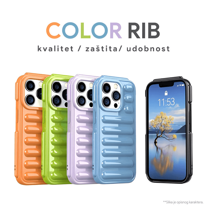 Maska za mobilni telefon Samsung Galaxy A25 COLOR RIB, Crna
