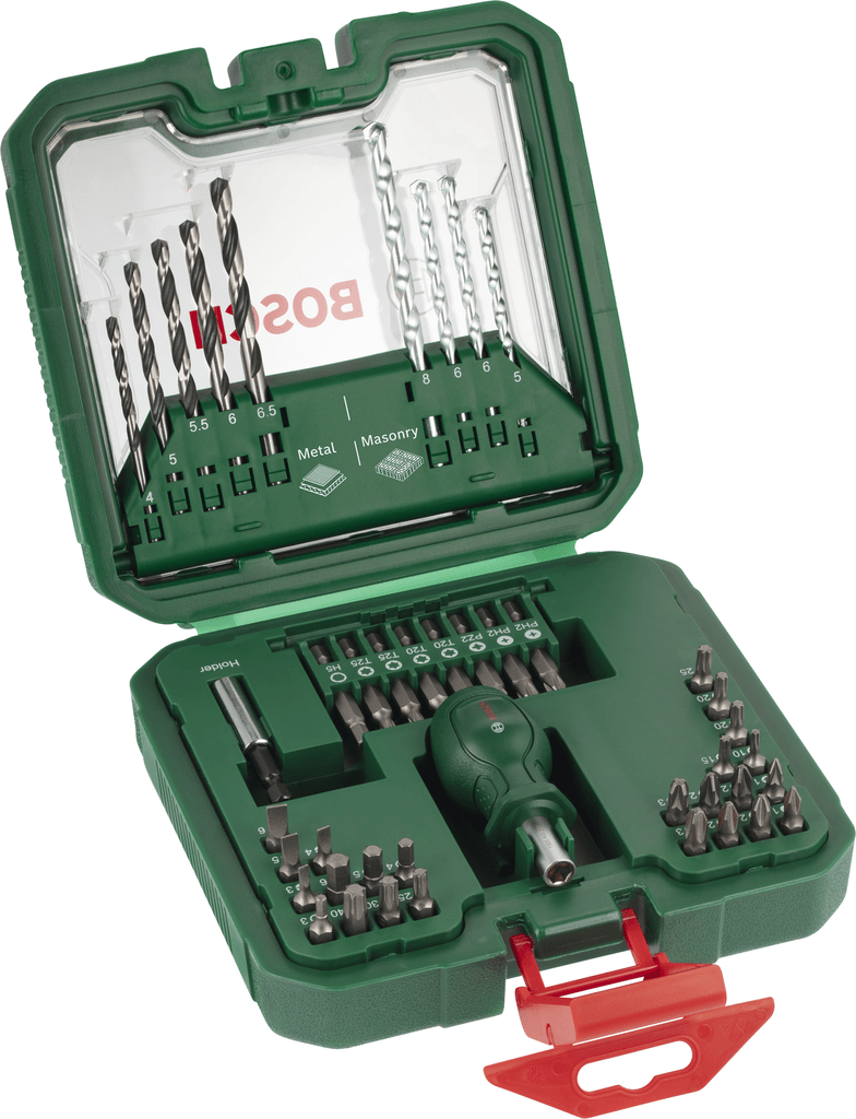 Bosch Set bit nastavaka i držača 2608522566, S - PH, PZ, SL, HEX, TORX, sigurnosni TORX + Quick-Change držač, 43 komada
