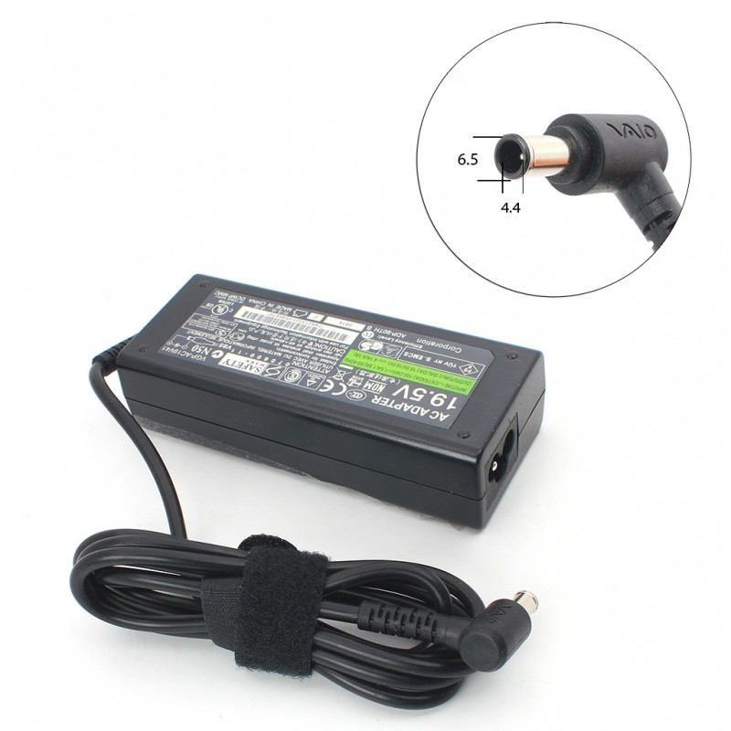 Punjač za laptop Sony 19.5V, 80W, 4.1A, 6.5x4.4mm, Crni