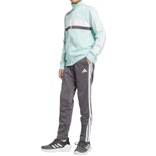 Adidas Komplet trenerka za dečake J 3S Tiberio TS Seflaq, Sivo-zelena